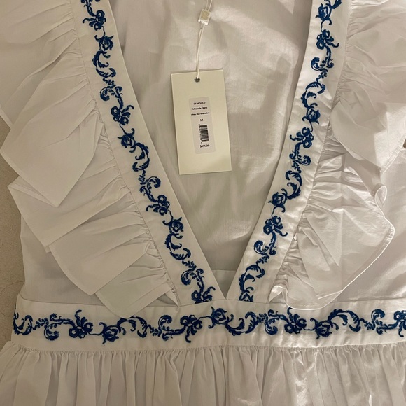 Caroline Constas Dresses & Skirts - Caroline Constas Miranda Dress White & Blue Brand New Size Medium Runs Small